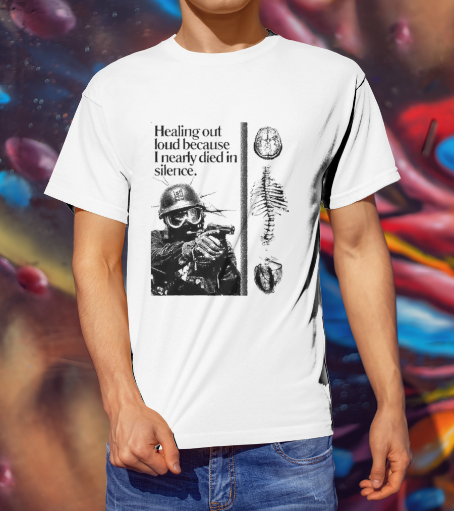 Healing Out Loud Soldier Brain Anatomy Urban Silence T-Shirt