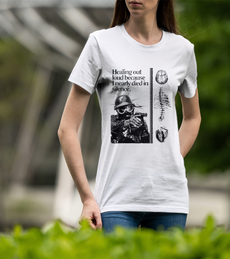 Healing Out Loud Soldier Brain Anatomy Urban Silence T-Shirt