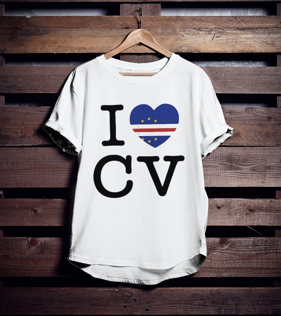 I Love Cape Verde Heart CV Flag T-Shirt