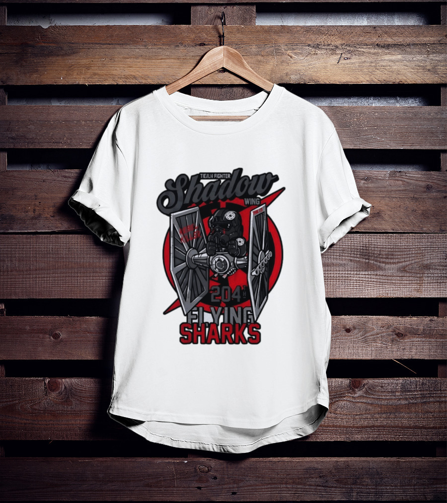TIE Fighter Pilot Shadow Wing 204th Flying Sharks Rebel Killer Star Wars T-Shirt