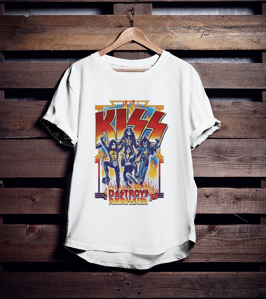 KISS Destroys Anaheim 76 Flames T-Shirt