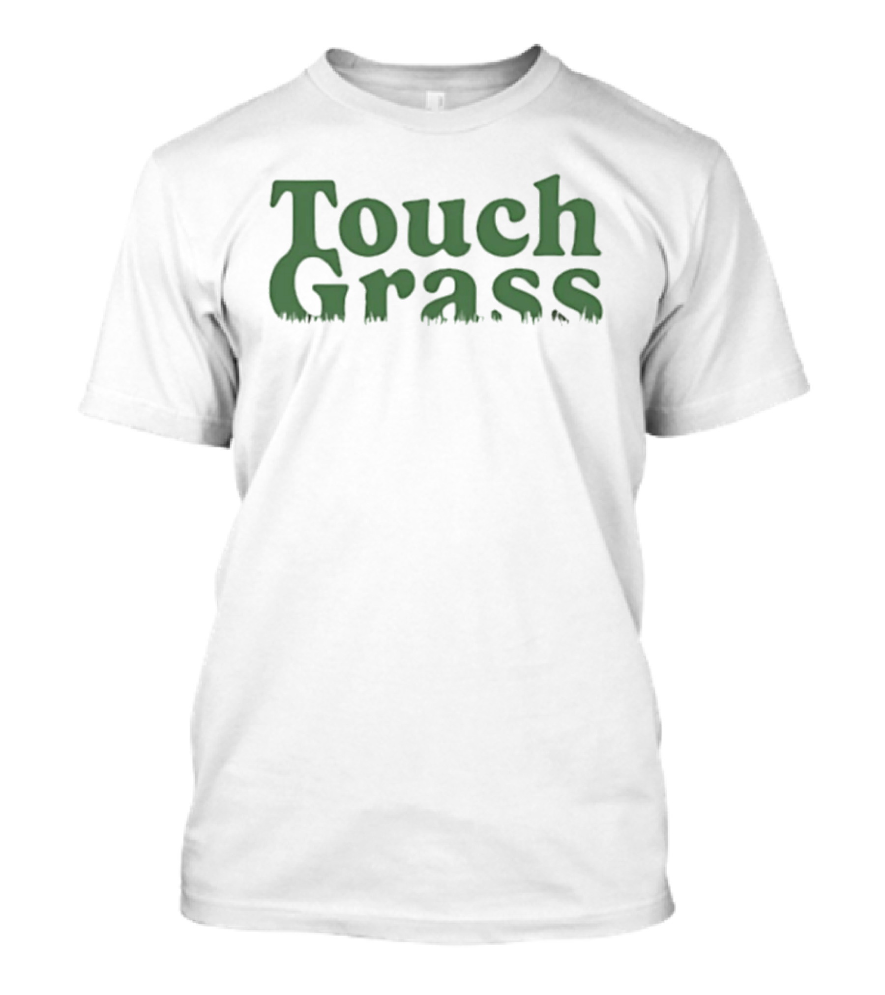 Touch Grass Dripping Gothic Style Green T-Shirt