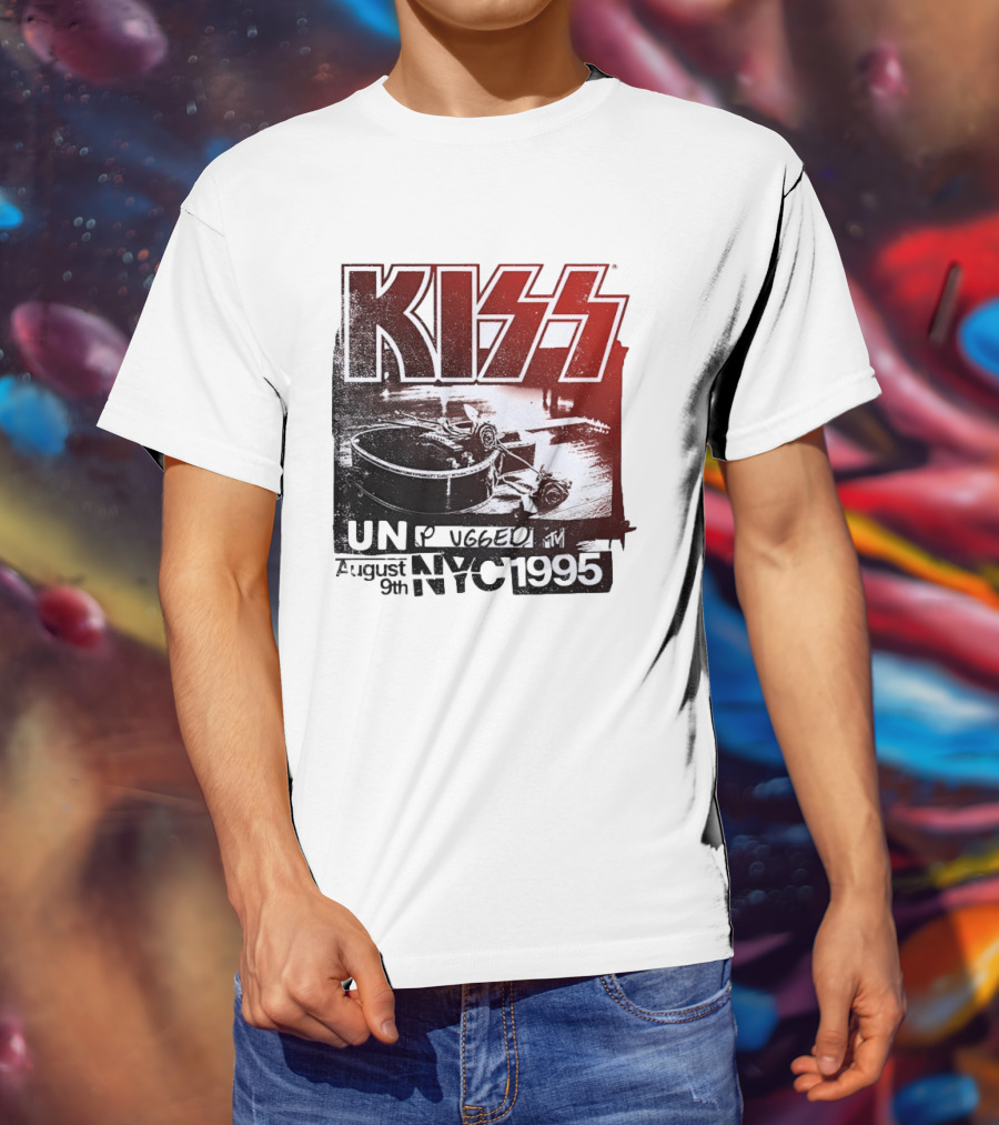 KISS Unplugged MTV August 9th 1995 NYC Guitar Roses T-Shirt