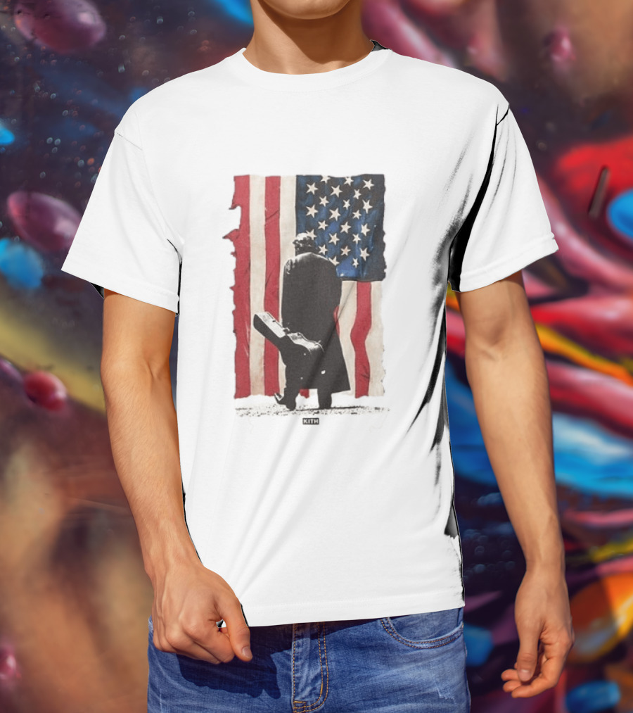 Kith Records Johnny Cash American Flag Iconic USA Collab T-Shirt