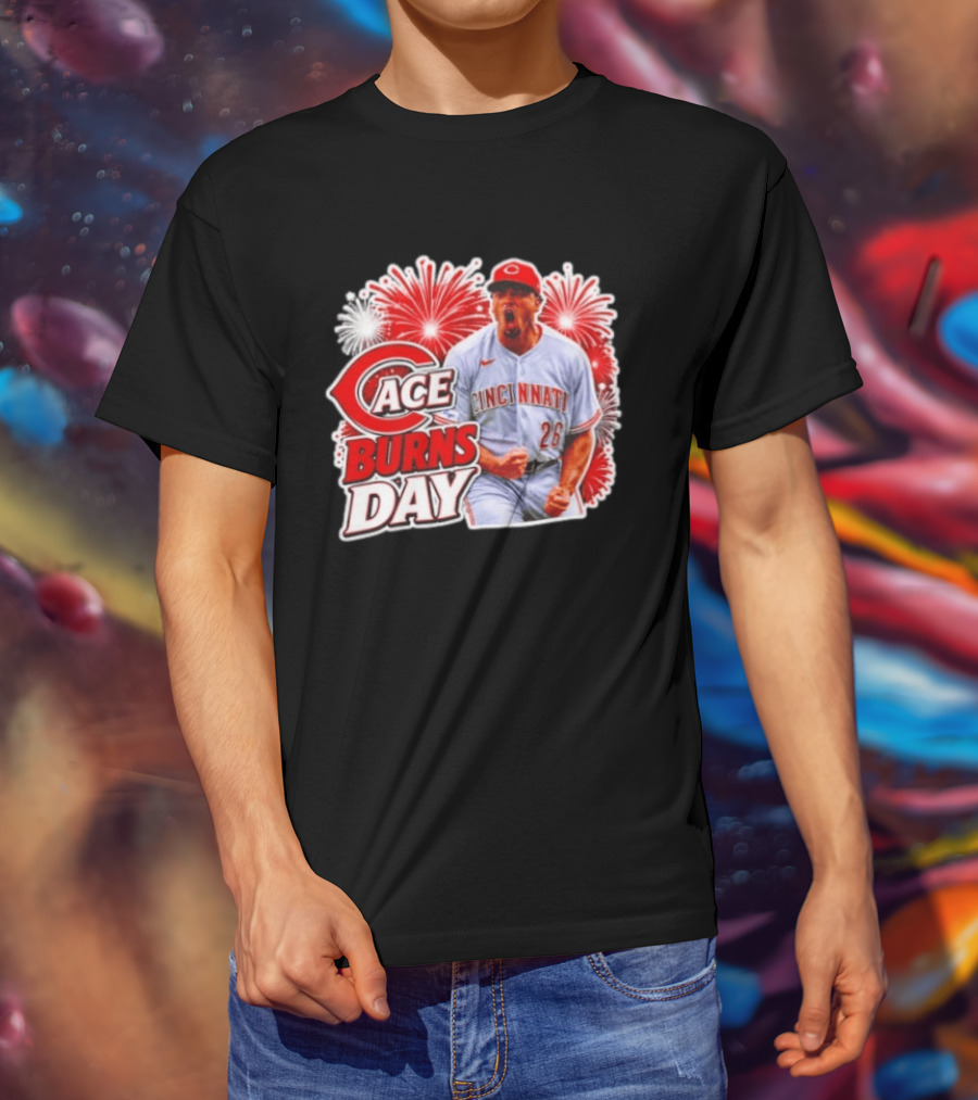 Ace Burns Day Cincinnati Reds 26 MLB Baseball Fireworks Celebration T-Shirt