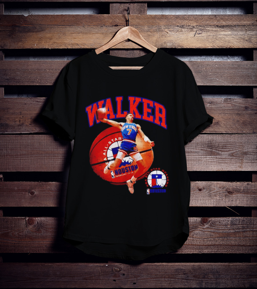 Walker New York Knicks 2006 NBA All Star Houston Weekend February 7 Basketball Jump T-Shirt