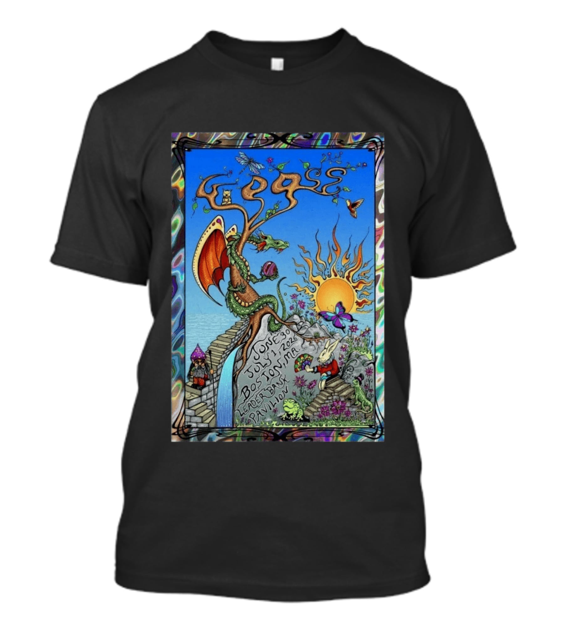 GOOSE June 30 July 1 2026 Boston MA Leader Bank Pavilion Tour Dragon And Sunburst T-Shirt