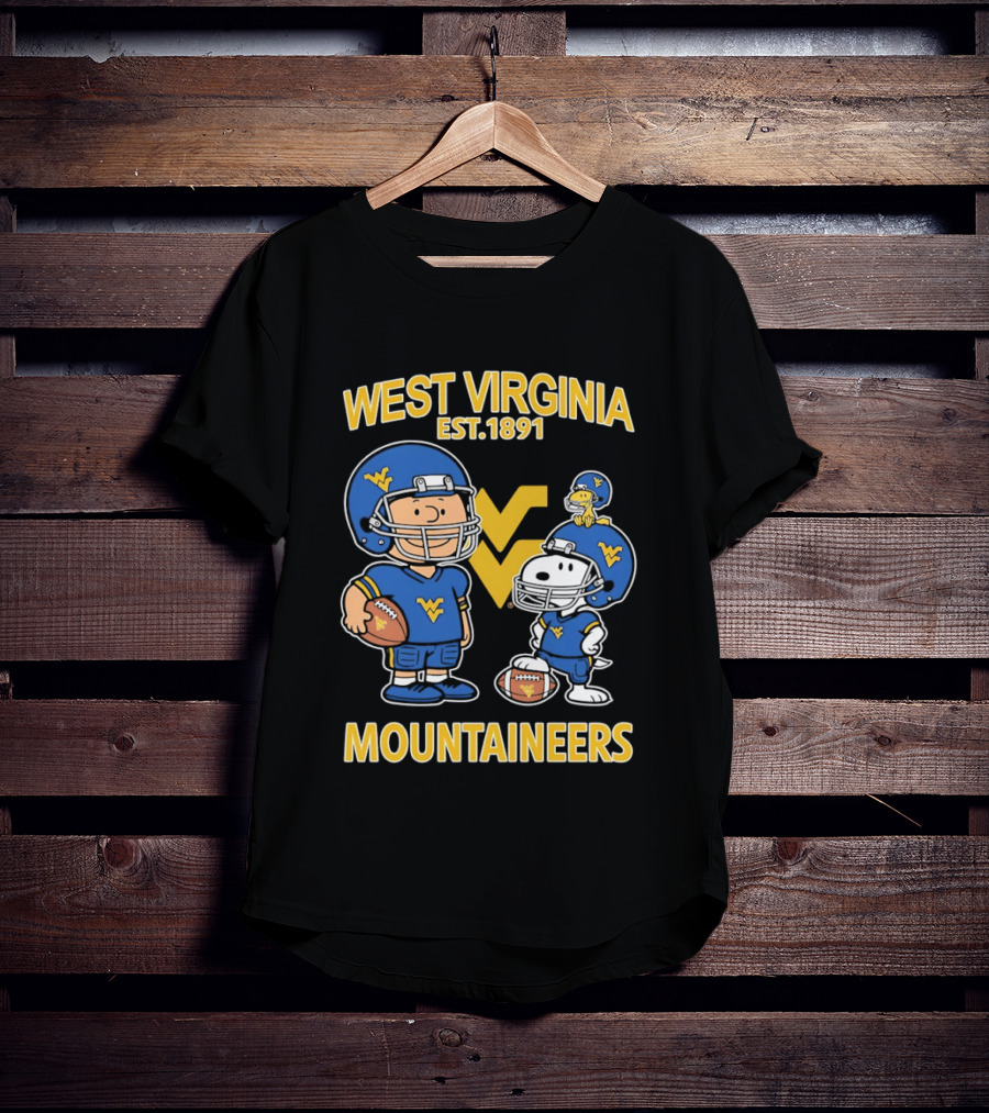 West Virginia Mountaineers Est 1891 Peanuts Charlie Brown Snoopy NCAA T-Shirt