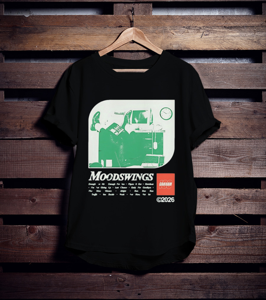 MOODSWINGS Graham 2023 Man Resting Legs On Desk Computer T-Shirt