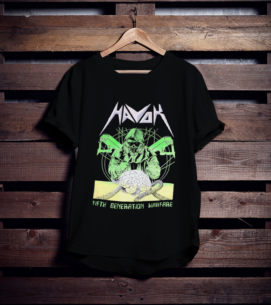Havok Fifth Generation Warfare Mask Guns Skull T-Shirt