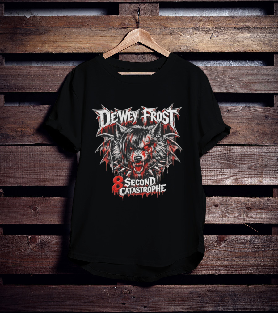 Dewey Frost 8 Second Catastrophe Heavy Metal Wolf T-Shirt