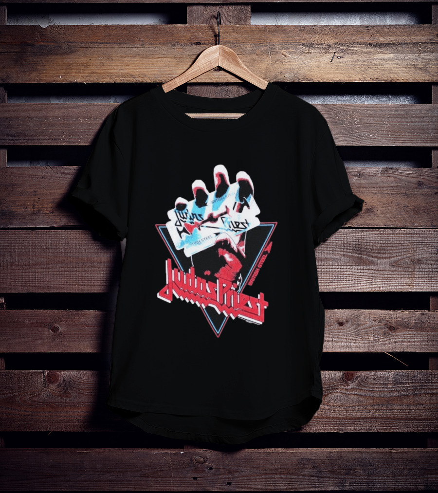 Judas Priest British Steel Hand Triangle Classic Rock T-Shirt