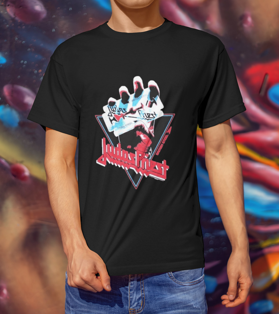 Judas Priest British Steel Hand Triangle Classic Rock T-Shirt