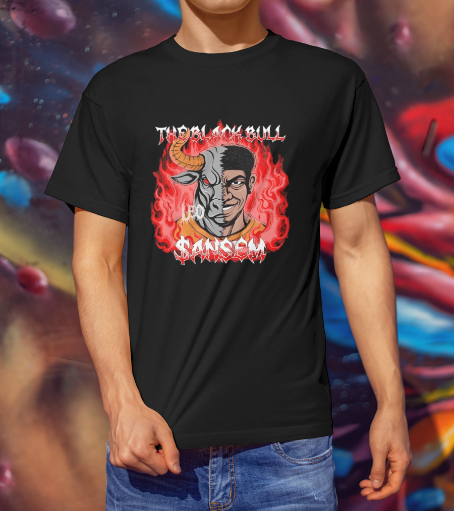 Leo Sansem The Black Bull Flaming Duality T-Shirt