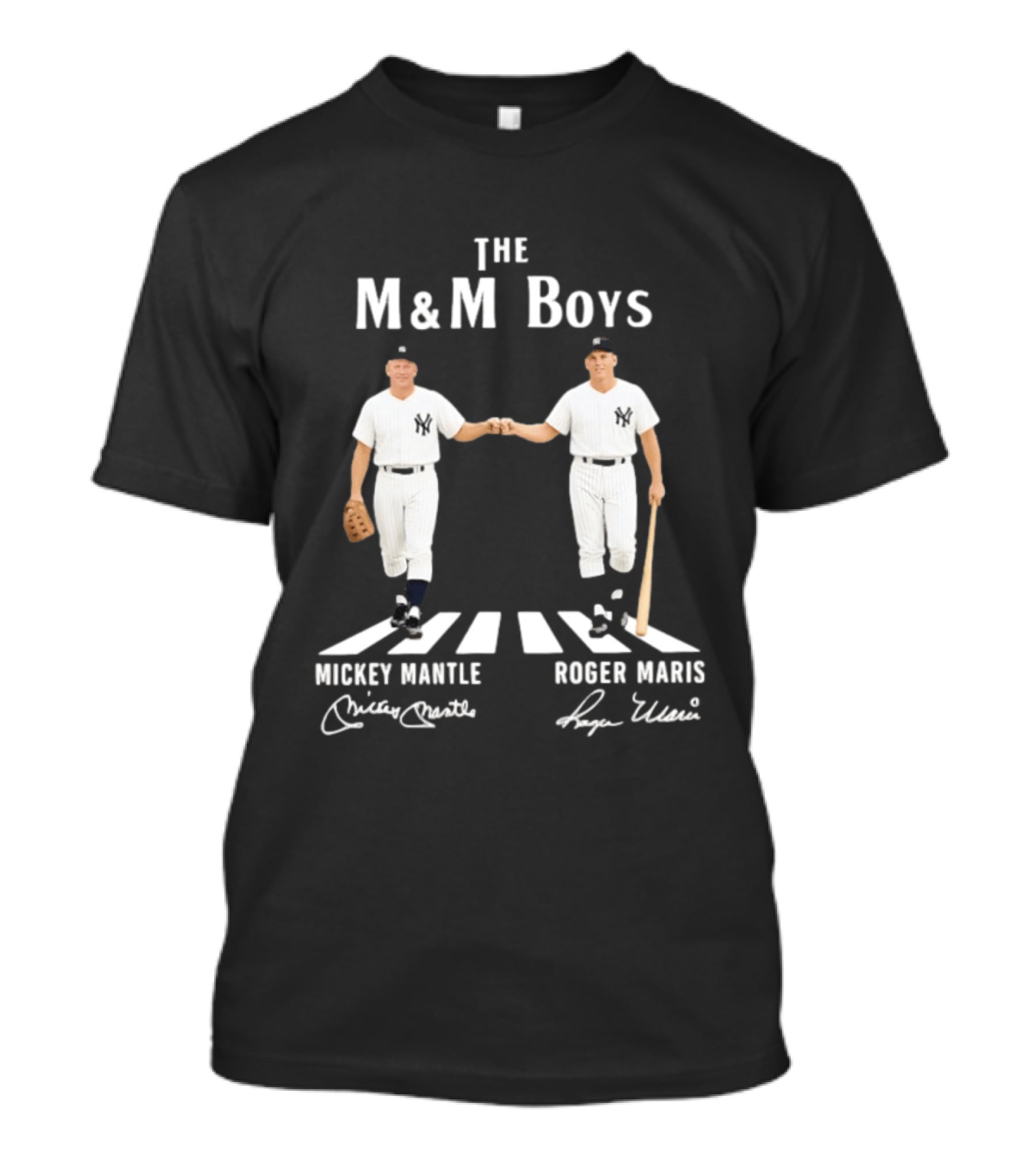 The M&M Boys Mickey Mantle Roger Maris New York Yankees Abbey Road Signatures T-Shirt