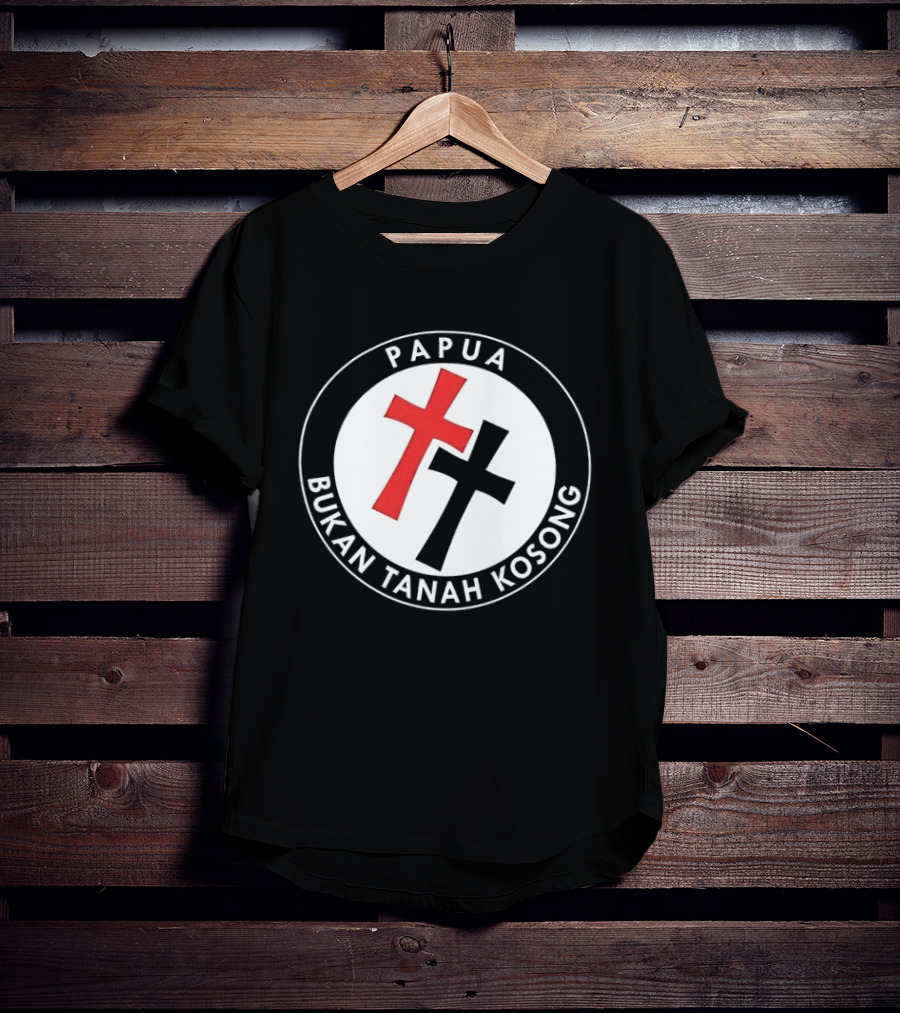 Papua Bukan Tanah Kosong Jaga Tanah Jaga Hutan Cross Symbol Two Sided T-Shirt