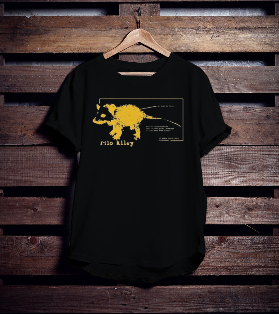 Rilo Kiley Possum Schematic Diagram With Bold Yellow Color T-Shirt