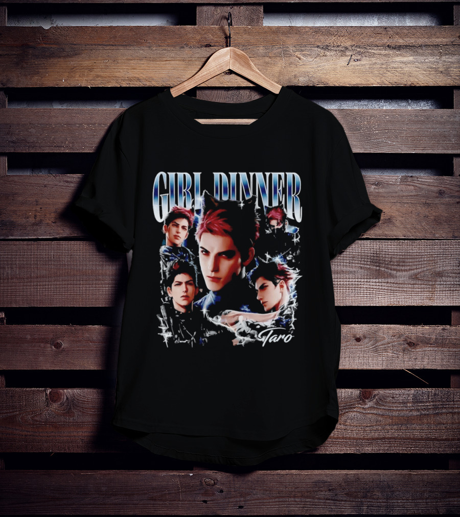Girl Dinner Taro Valko Anime Character Faces T-Shirt