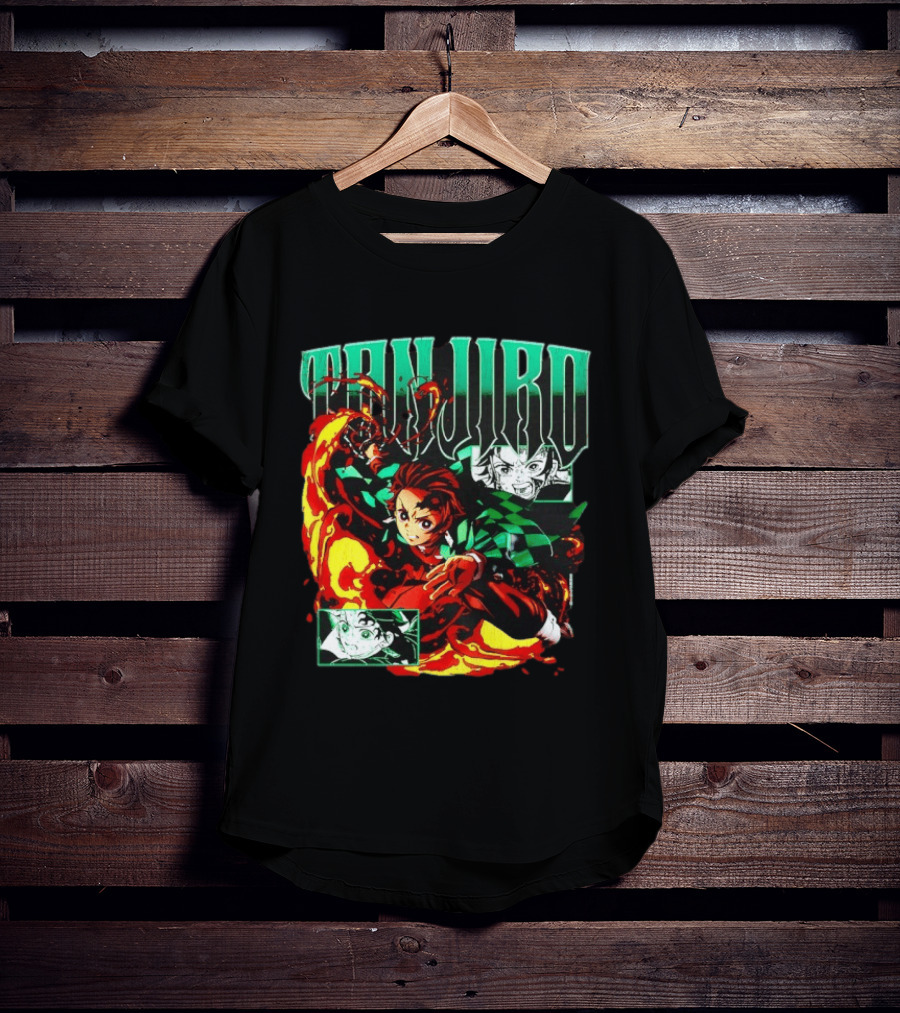 Tanjiro Kamado Flames Demon Slayer Anime Kimetsu No Yaiba T-Shirt