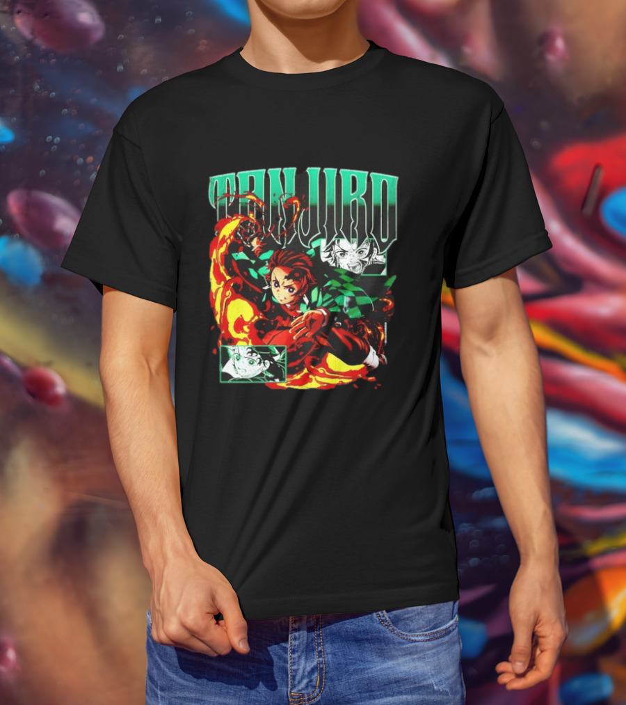 Tanjiro Kamado Flames Demon Slayer Anime Kimetsu No Yaiba T-Shirt