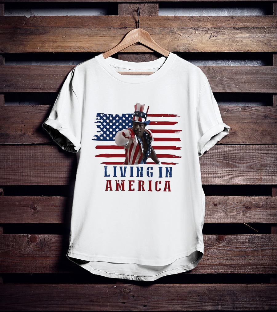 Apollo Creed Living In America Uncle Sam Flag Outfit T-Shirt