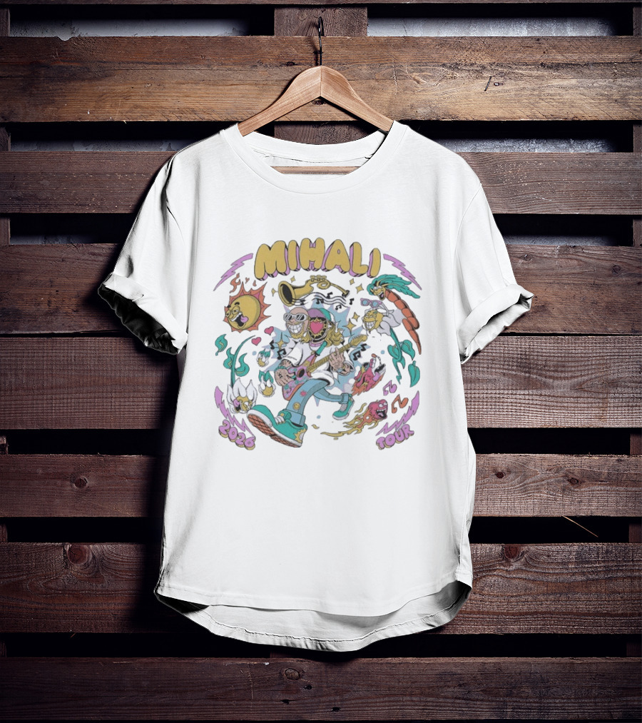 Mihali 2026 Tour Cartoon Jam Session Vibrant Psychedelic T-Shirt