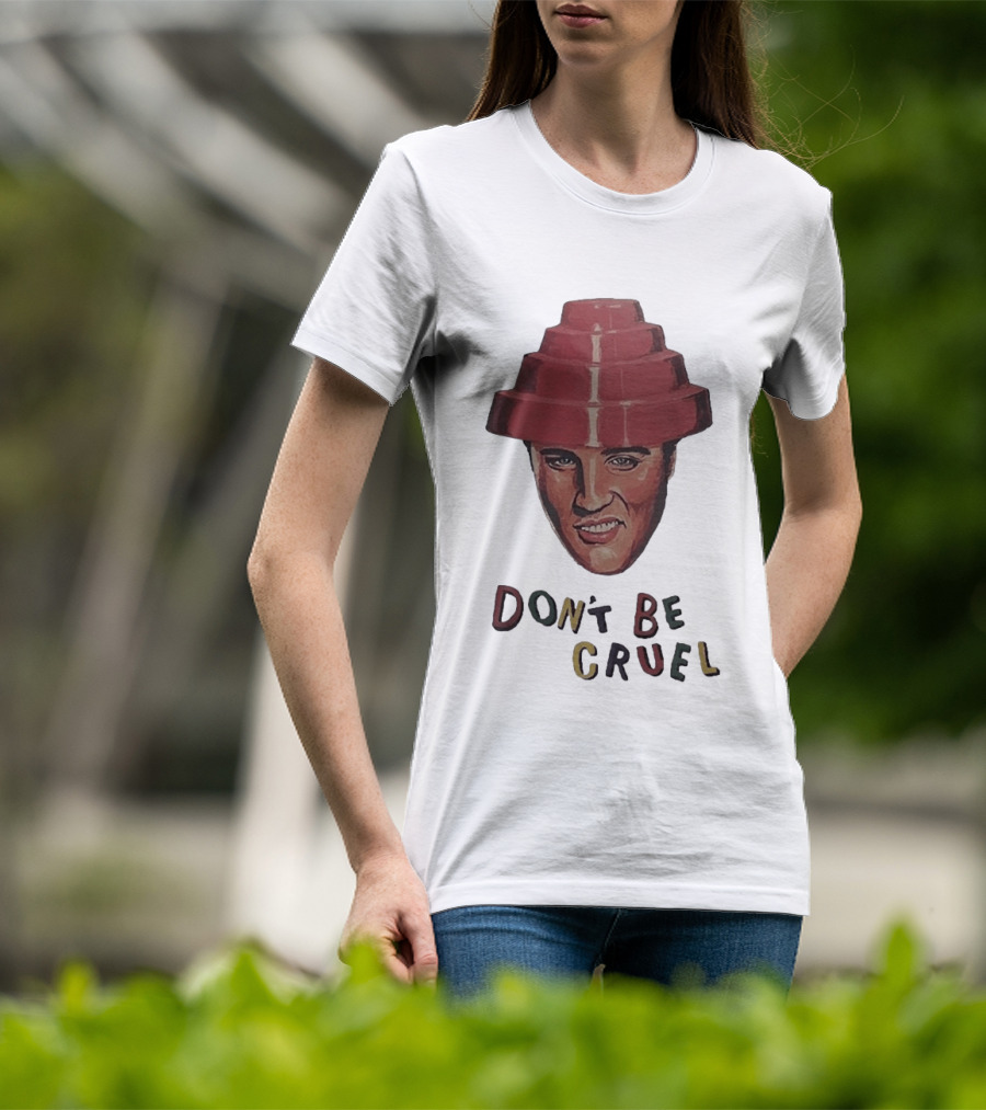 Elvis Presley Devo Hat Don't Be Cruel Pop Culture Icon Mashup T-Shirt