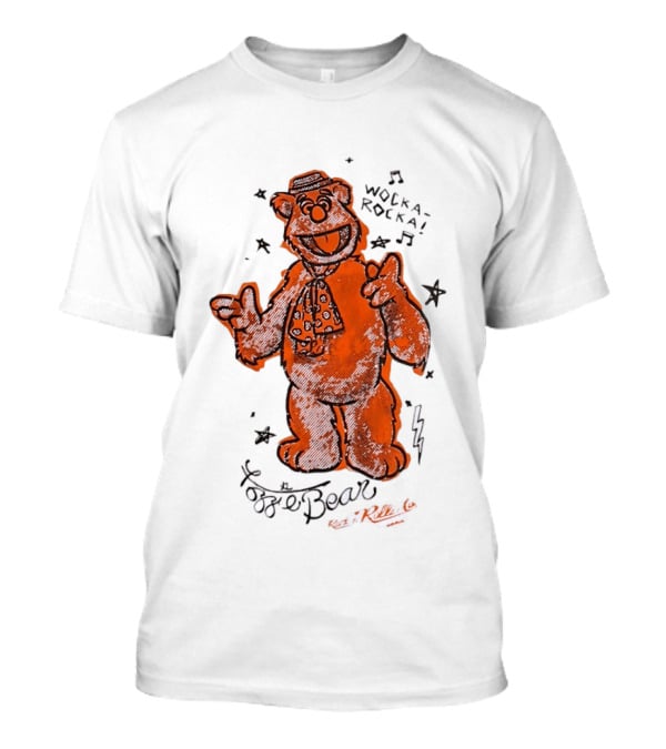 Fozzie Bear Wocka Rocka Rock N Roller Muppet Tie Star Music Notes T-Shirt