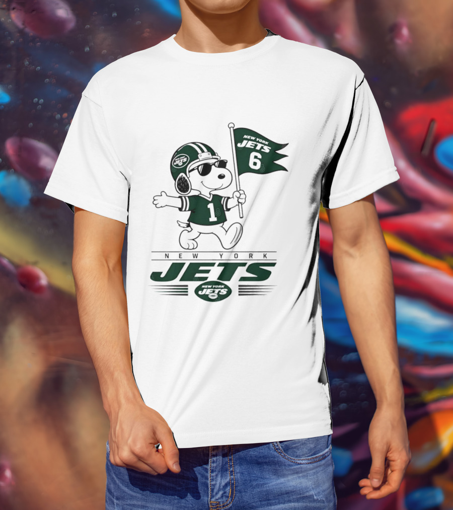 Snoopy Peanuts New York Jets Football 6 1 T-Shirt