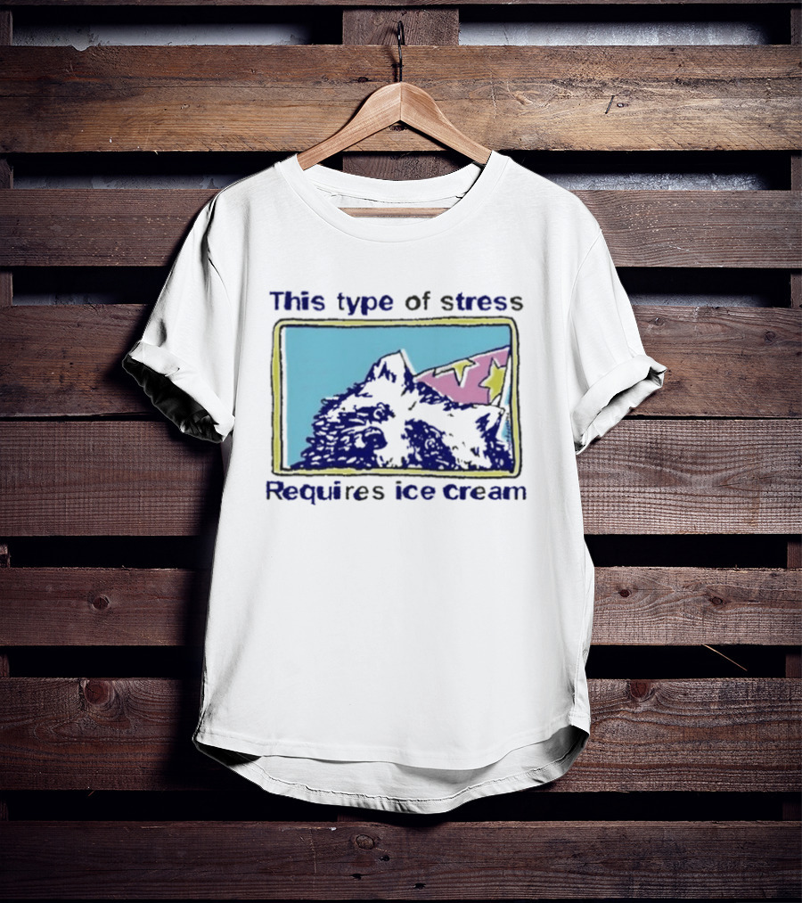 This Type Of Stress Requires Ice Cream Raccoon Meme T-Shirt