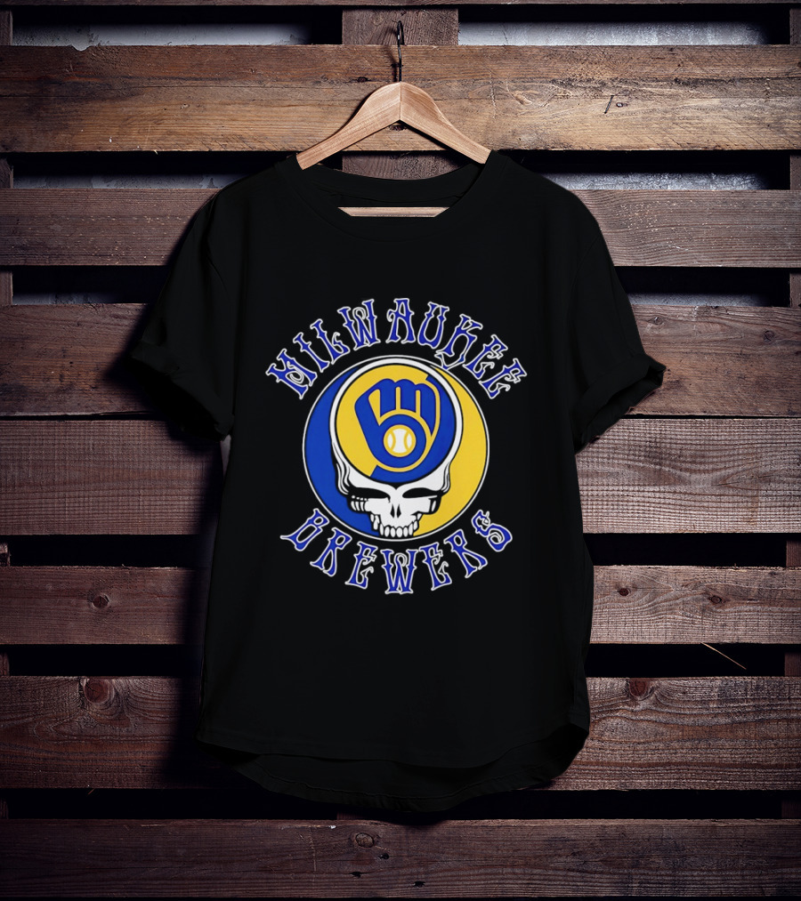 Milwaukee Brewers Grateful Dead Steal Your Face MLB Baseball Mashup T-Shirt