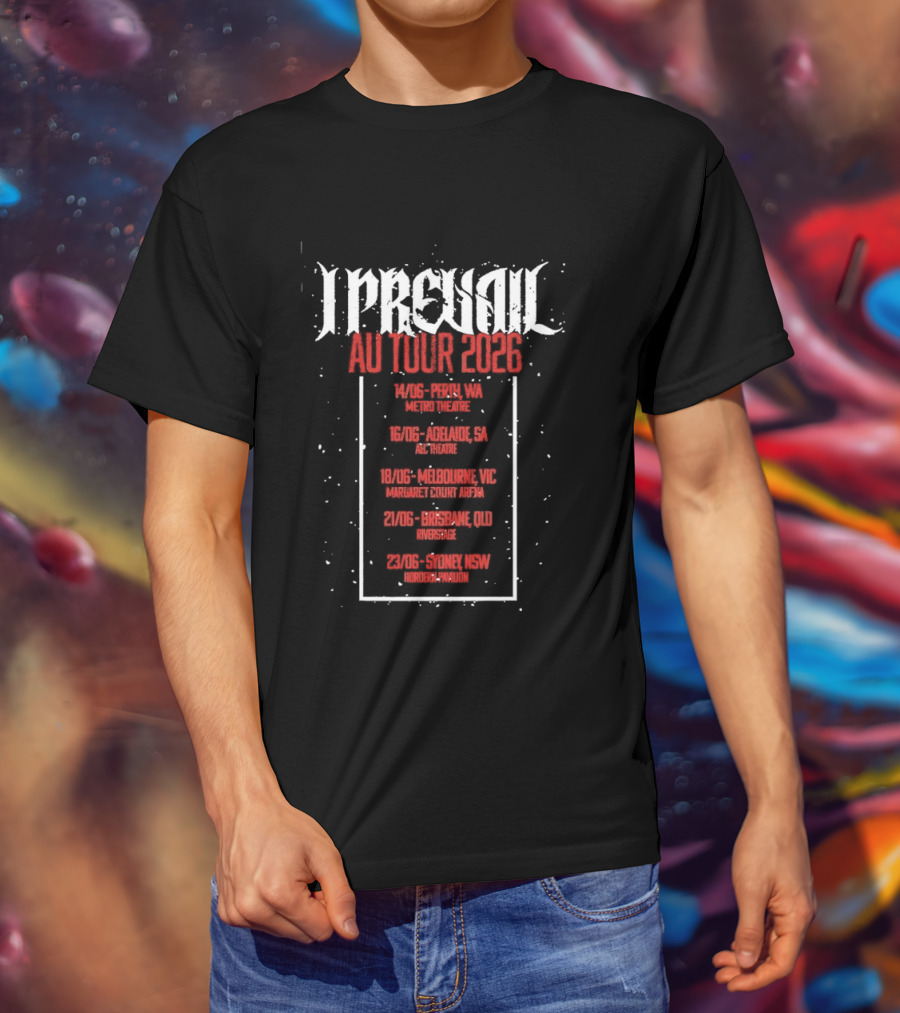 I Prevail AU Tour 2026 Adelaide Melbourne Brisbane Enmore Theatre T-Shirt