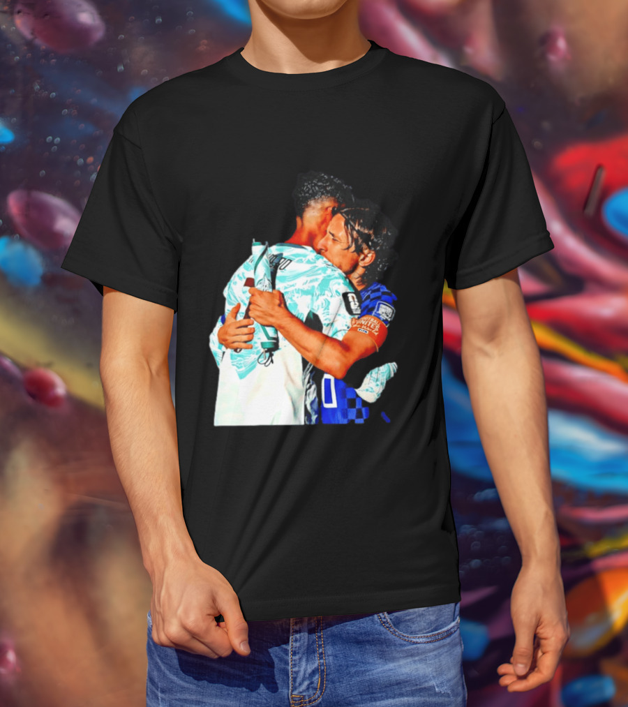 Modric Ronaldo Embrace Croatia Portugal Football Unity T-Shirt