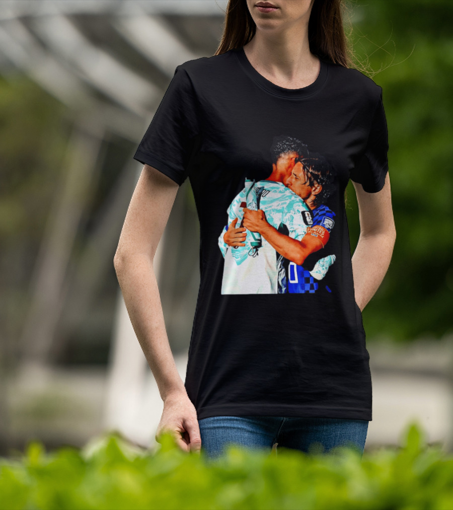 Modric Ronaldo Embrace Croatia Portugal Football Unity T-Shirt