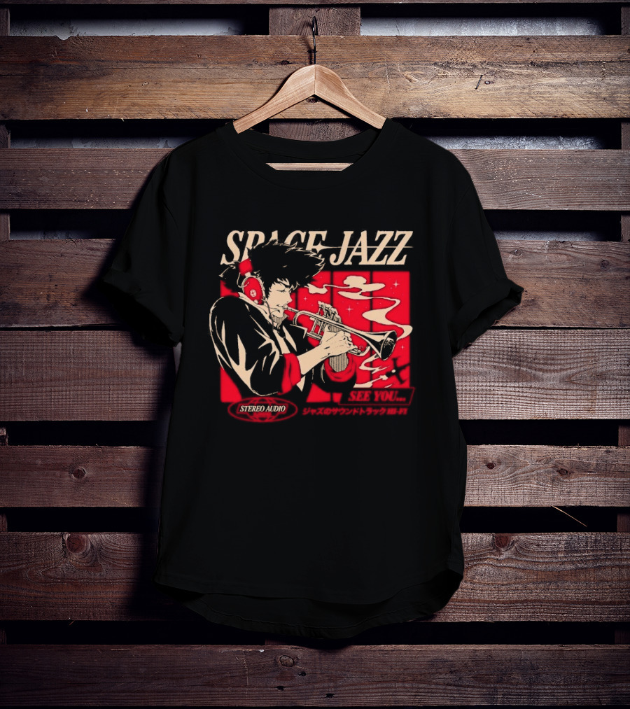 Space Jazz Spike Spiegel Stereo Audio See You T-Shirt