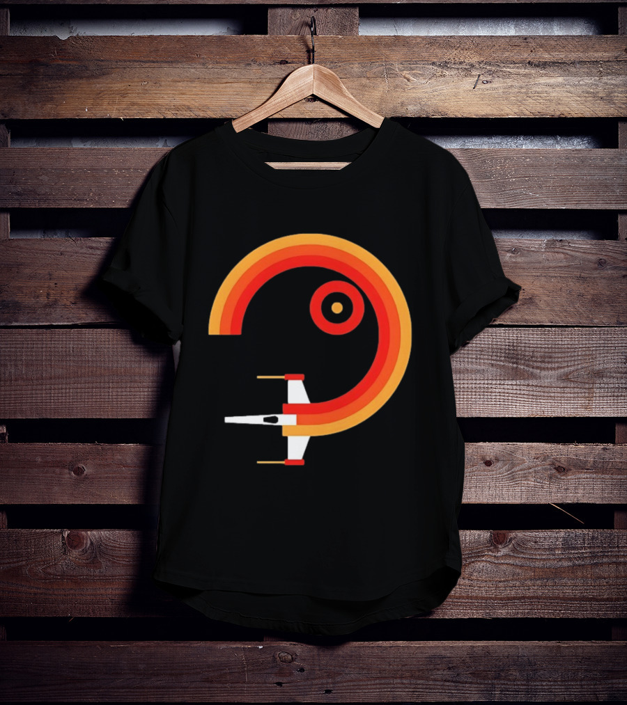 Star Wars X Wing Retro Sunset Circle T-Shirt