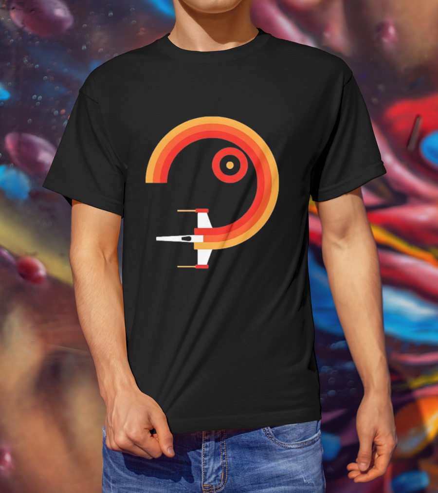 Star Wars X Wing Retro Sunset Circle T-Shirt