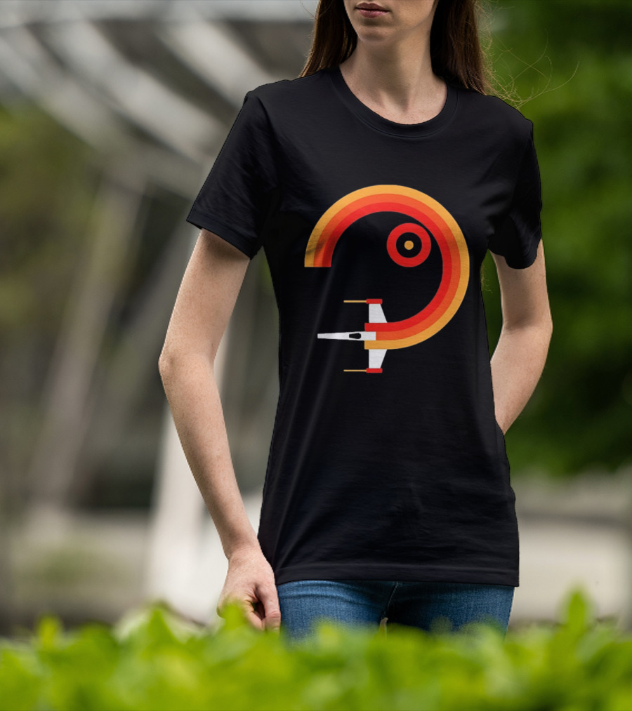 Star Wars X Wing Retro Sunset Circle T-Shirt