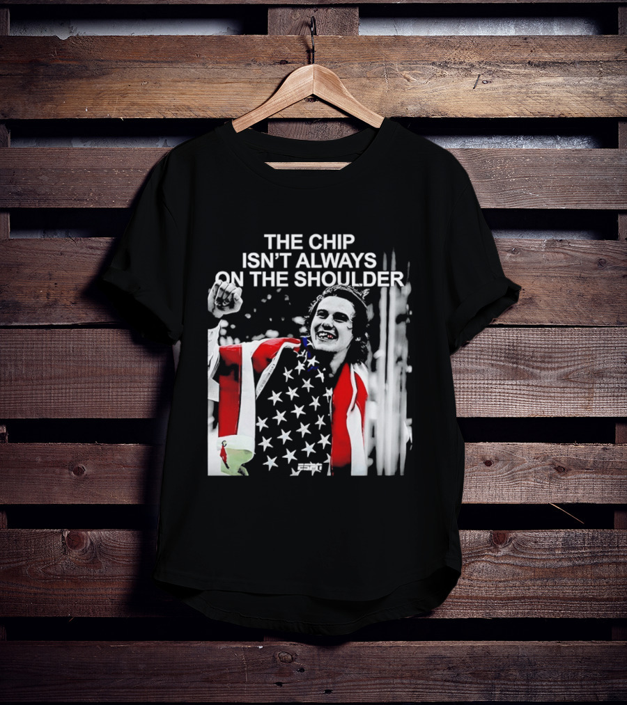 The Chip Isn't Always On The Shoulder Stars And Stripes Tribute NHL Jack Hughes T-Shirt
