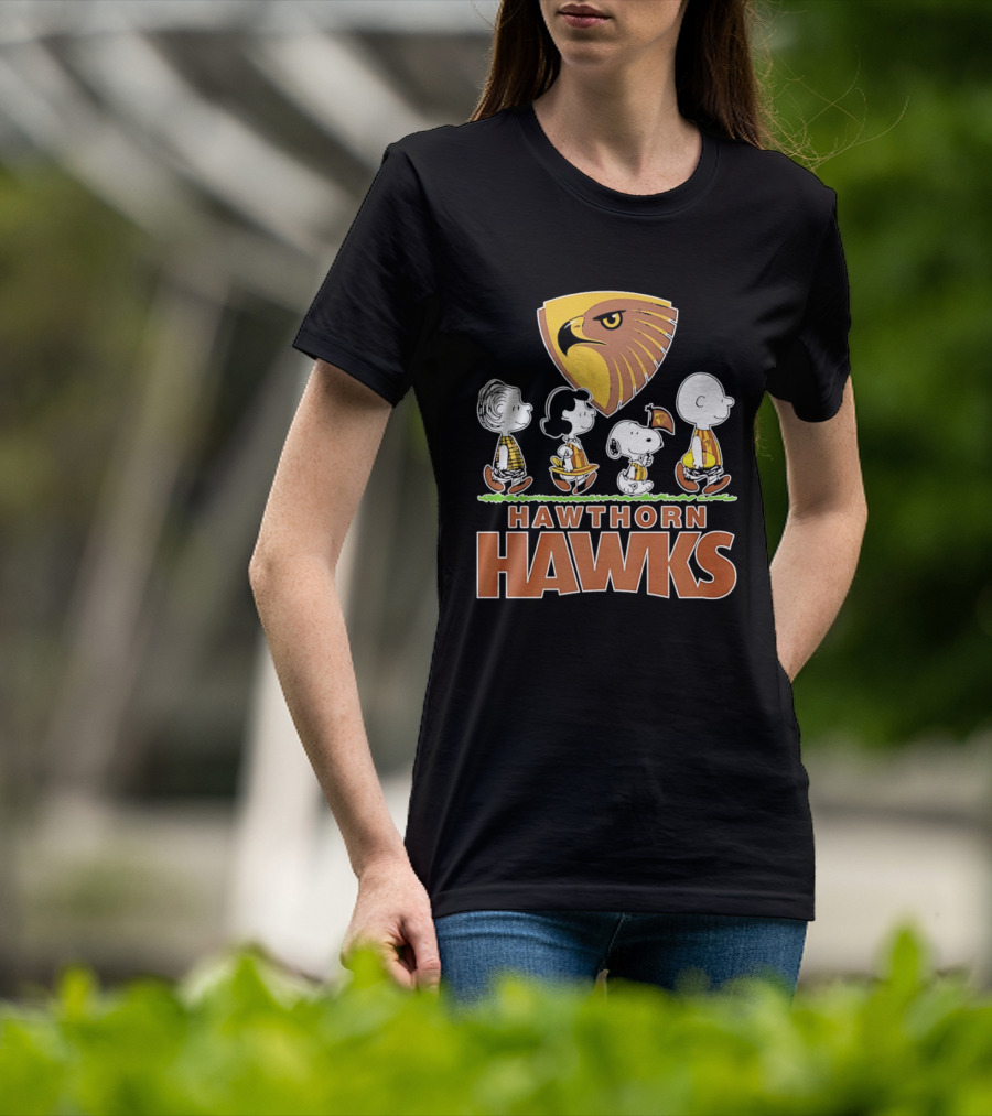 Peanuts Characters Featuring Hawthorn Hawks T-Shirt