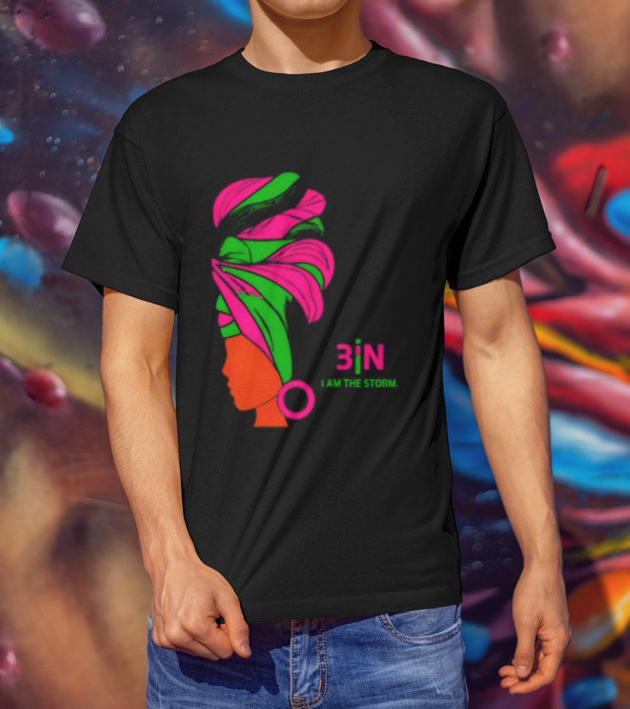 3In I Am The Storm Black Woman Headwrap Lashing Enerol T-Shirt