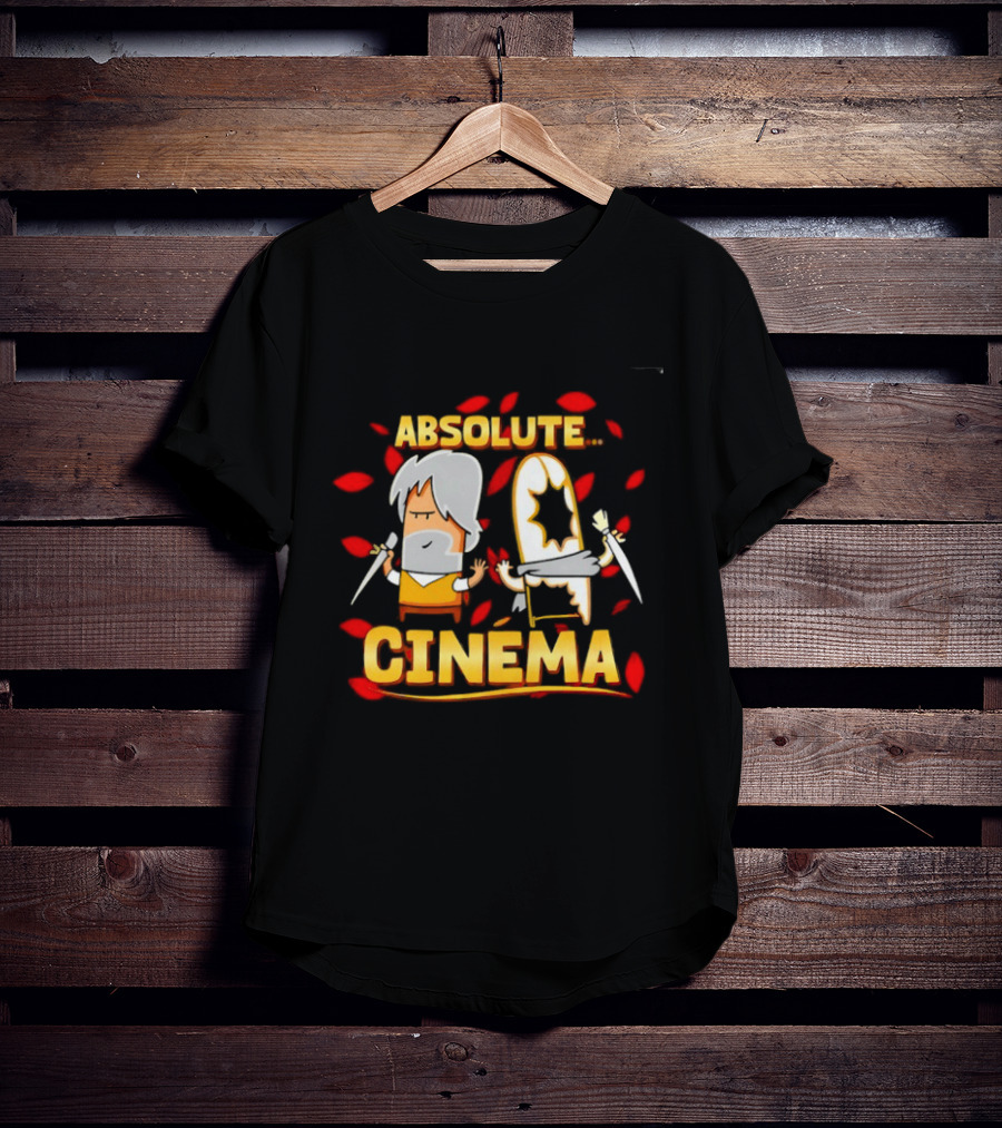 Absolute Cinema Movie Film Reaction Characters With Swords T-Shirt