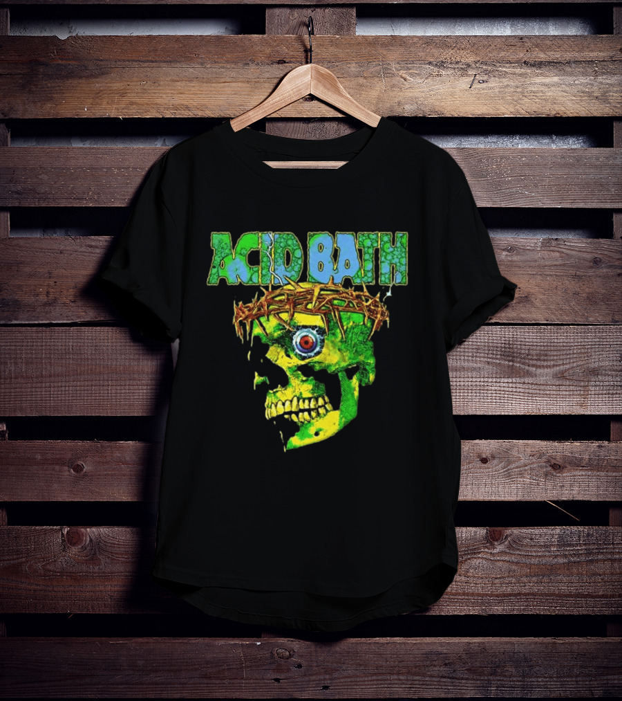 Acid Bath 2026 EU And UK Tour Green Skull Crown Of Thorns Dates Back T-Shirt