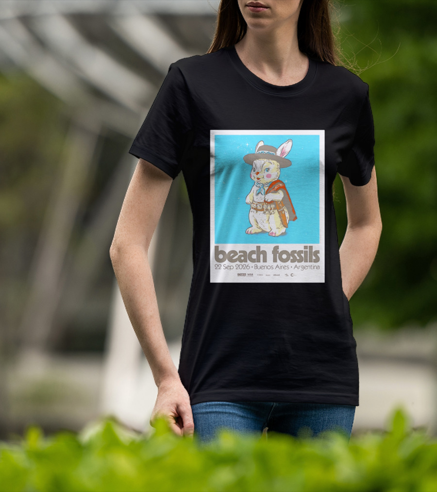 Beach Fossils 22 Sep 2026 Rabbit Poncho Buenos Aires Argentina T-Shirt
