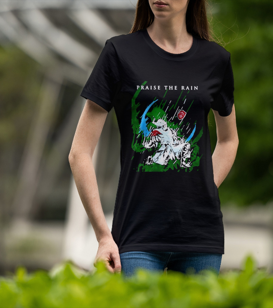 Praise The Rain Warrior Energetic Green And Blue Splash T-Shirt