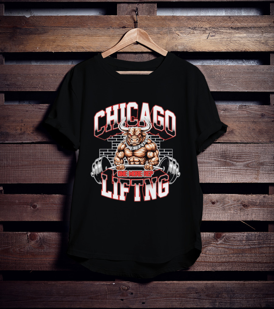 Chicago Lifting Bull One More Rep Weightlifting T-Shirt
