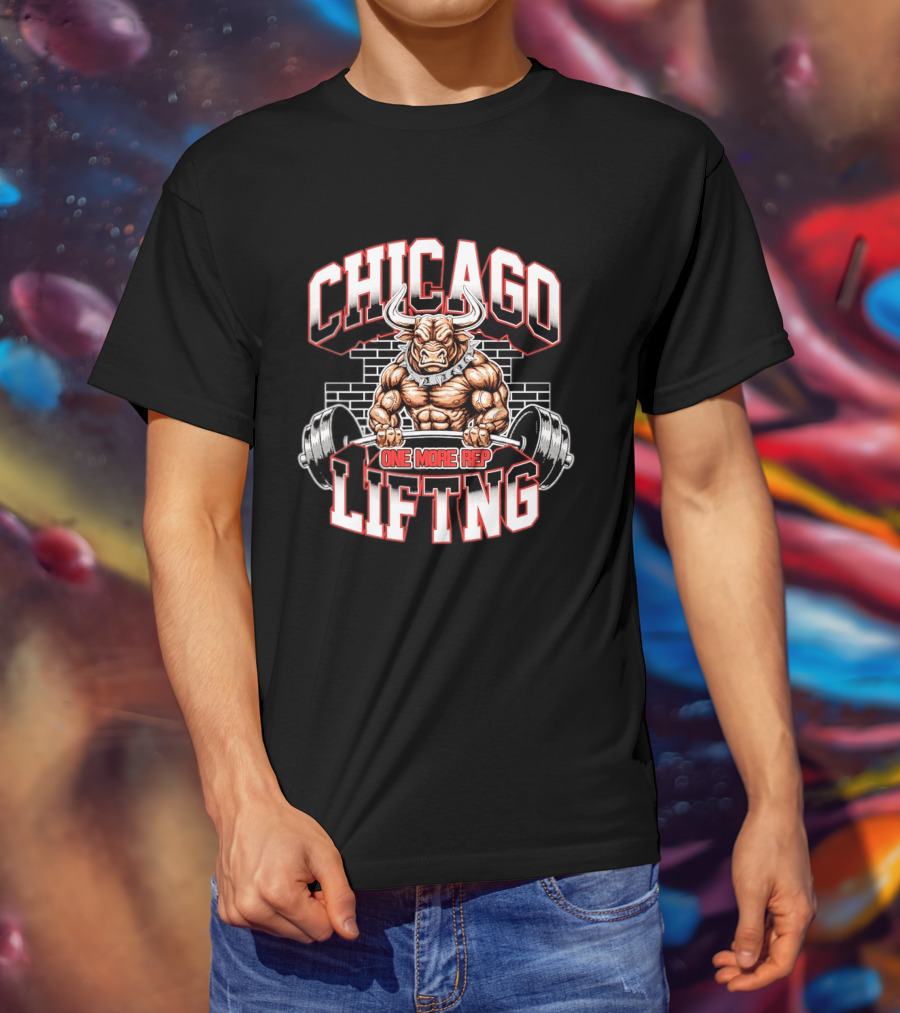 Chicago Lifting Bull One More Rep Weightlifting T-Shirt