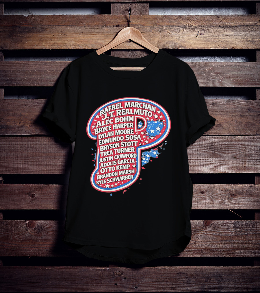 Rafael Marchan JT Realmuto Alec Bohm Bryce Harper Philadelphia Phillies T-Shirt