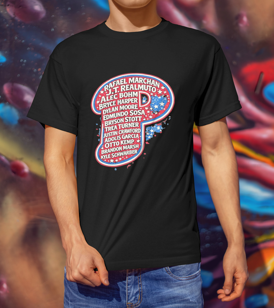 Rafael Marchan JT Realmuto Alec Bohm Bryce Harper Philadelphia Phillies T-Shirt