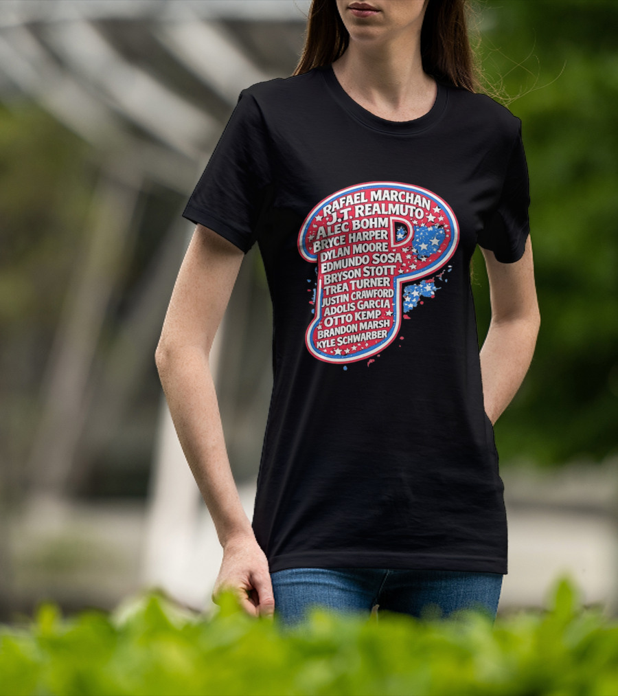 Rafael Marchan JT Realmuto Alec Bohm Bryce Harper Philadelphia Phillies T-Shirt